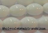 CAG7204 15.5 inches 12*16mm rice white agate gemstone beads