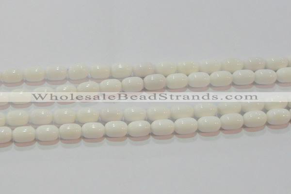 CAG7210 15.5 inches 8*12mm drum white agate gemstone beads