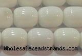 CAG7211 15.5 inches 10*12mm drum white agate gemstone beads