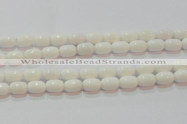 CAG7212 15.5 inches 10*14mm drum white agate gemstone beads