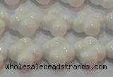 CAG7220 15.5 inches 12*12mm carved flower white agate gemstone beads