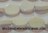 CAG7234 15.5 inches 10*14mm oval white agate gemstone beads