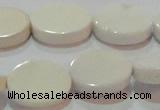 CAG7236 15.5 inches 13*18mm oval white agate gemstone beads