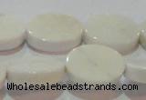 CAG7237 15.5 inches 15*20mm oval white agate gemstone beads