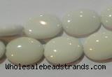 CAG7241 15.5 inches 12*16mm oval white agate gemstone beads