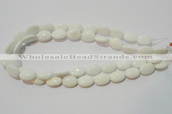 CAG7241 15.5 inches 12*16mm oval white agate gemstone beads