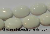 CAG7242 15.5 inches 15*20mm oval white agate gemstone beads