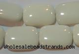 CAG7247 15.5 inches 13*18mm rectangle white agate gemstone beads