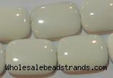 CAG7248 15.5 inches 15*20mm rectangle white agate gemstone beads