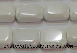 CAG7261 15.5 inches 13*18mm rectangle white agate gemstone beads