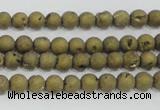 CAG7445 15.5 inches 4mm round plated druzy agate beads wholesale