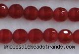 CAG7456 15.5 inches 6mm faceted round matte red agate beads