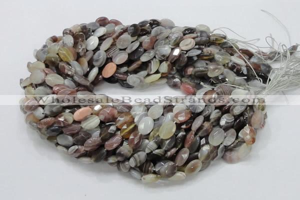 CAG755 15.5 inches 10*12mm faceted oval botswana agate beads