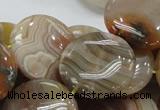 CAG778 15.5 inches 25mm flat round yellow agate gemstone beads