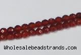 CAG7860 15.5 inches 2mm faceted round red agate beads wholesale