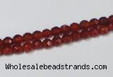 CAG7862 15.5 inches 5mm faceted round red agate beads wholesale