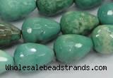 CAG7880 15.5 inches 15*20mm faceted teardrop grass agate beads