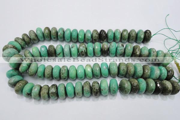 CAG7889 15.5 inches 12*16mm faceted rondelle grass agate beads