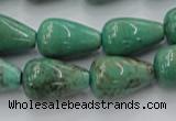 CAG7898 15.5 inches 12*16mm teardrop grass agate beads wholesale