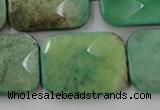 CAG7927 15.5 inches 25*35mm faceted rectangle grass agate beads