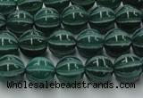 CAG8005 15.5 inches 8mm carved round green agate beads