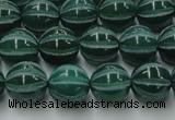 CAG8006 15.5 inches 10mm carved round green agate beads