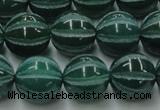 CAG8008 15.5 inches 14mm carved round green agate beads