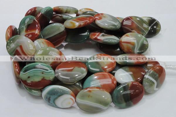 CAG801 15.5 inches 30*40mm oval rainbow agate gemstone beads