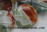 CAG806 15.5 inches 30mm flat round rainbow agate gemstone beads