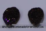 CAG8105 Top drilled 10*14mm teardrop purple plated druzy agate beads