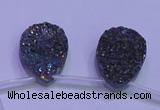 CAG8134 Top drilled 18*25mm teardrop rainbow plated druzy agate beads