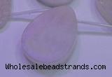 CAG8140 Top drilled 30*40mm teardrop white plated druzy agate beads