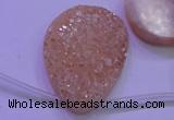 CAG8141 Top drilled 30*40mm teardrop champagne plated druzy agate beads