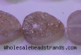 CAG8321 7.5 inches 20*30mm teardrop champagne plated druzy agate beads