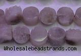 CAG8430 15.5 inches 10mm coin grey druzy agate gemstone beads