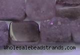 CAG8453 15.5 inches 13*18mm rectangle grey druzy agate gemstone beads