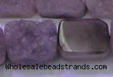 CAG8456 15.5 inches 20*30mm rectangle grey druzy agate gemstone beads