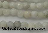 CAG8513 15.5 inches 4mm faceted round grey agate beads wholesale