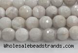 CAG8514 15.5 inches 6mm faceted round grey agate beads wholesale