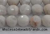 CAG8517 15.5 inches 12mm faceted round grey agate beads wholesale