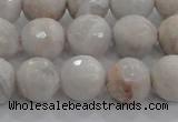 CAG8518 15.5 inches 14mm faceted round grey agate beads wholesale