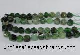 CAG8555 12*14mm - 14*15mm faceted nuggets dragon veins agate beads