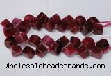 CAG8574 15.5 inches 15*16mm - 17*18mm cube dragon veins agate beads