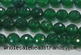 CAG8583 15.5 inches 8mm faceted round green agate gemstone beads