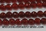 CAG8590 15.5 inches 6mm faceted round red agate gemstone beads