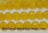 CAG8602 15.5 inches 8mm faceted round yellow agate gemstone beads