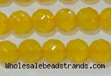 CAG8604 15.5 inches 12mm faceted round yellow agate gemstone beads