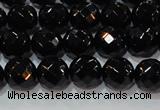 CAG8612 15.5 inches 10mm faceted round black agate gemstone beads