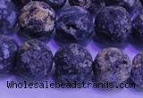 CAG8654 15.5 inches 12mm round matte blue ocean agate beads