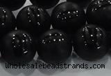 CAG8688 15.5 inches 12mm round matte tibetan agate gemstone beads